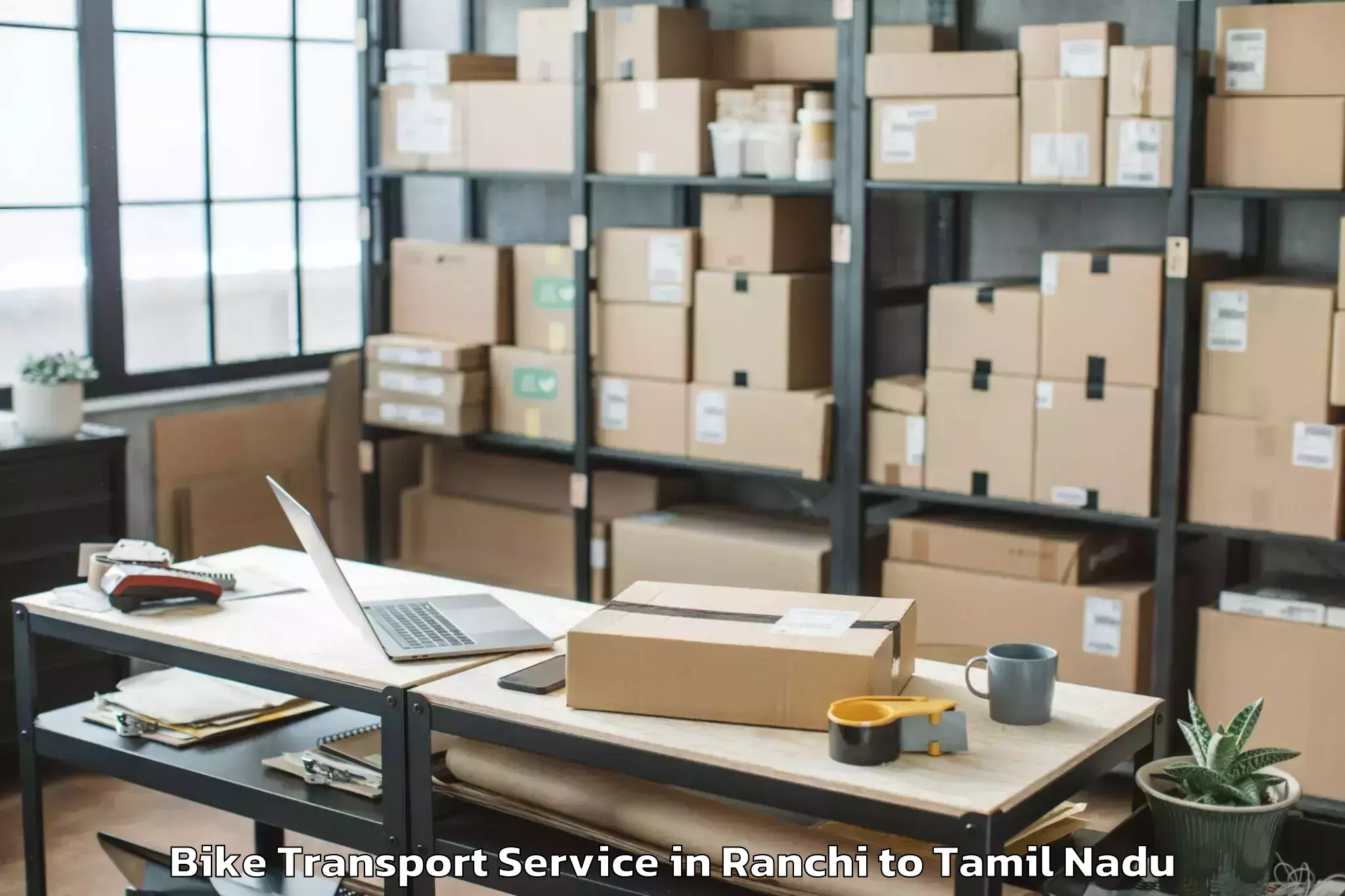 Hassle-Free Ranchi to Gandarvakkottai Bike Transport